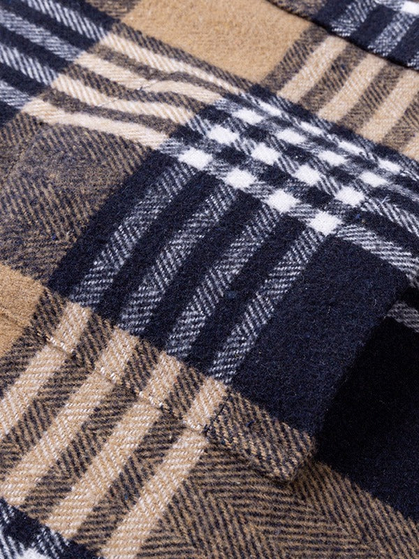 Mens Vintage Plaid Long Sleeve Shirt