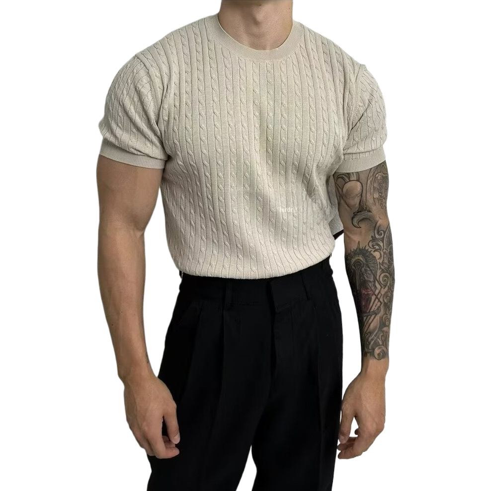 Men's Textured Short Sleeve Knit Shirt