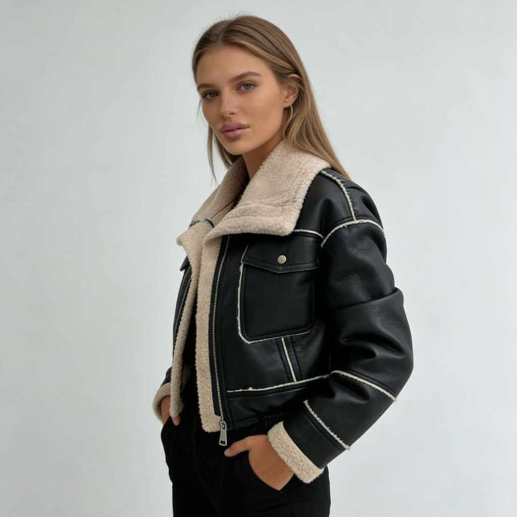 Lamb wool short coat