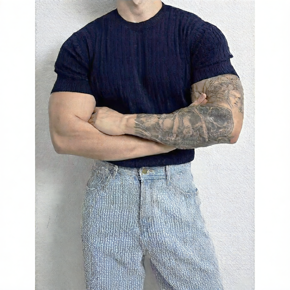 Men's Textured Short Sleeve Knit Shirt